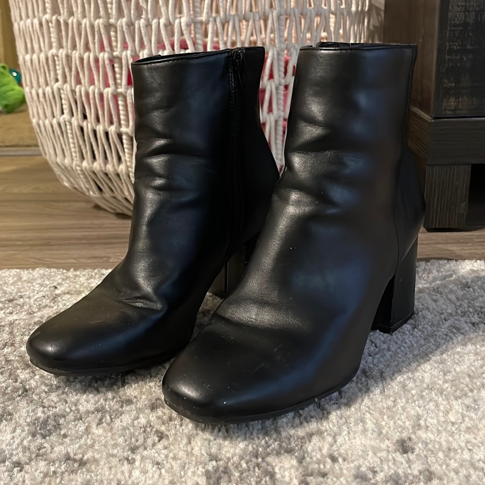 A New Day Black Leather Booties